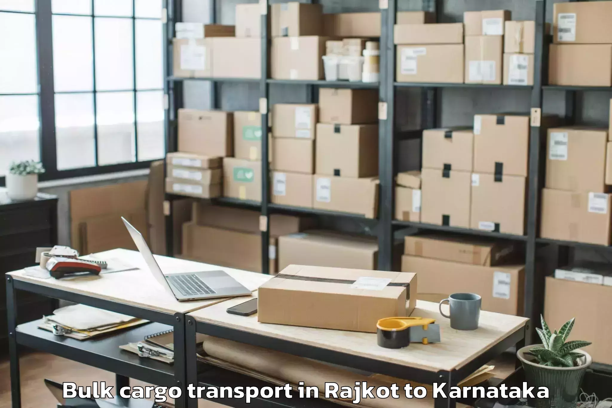 Hassle-Free Rajkot to Hubballi Bulk Cargo Transport